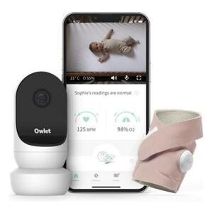 Owlet Cam 2 kamera & Smart Sock 3 Duo chytrá ponožka růžová