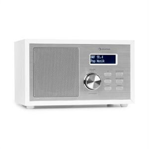 Auna Ambient DAB +/FM, rádio, BT 5.0, AUX vstup, LCD displej, budík, časovač, dřevěný vzhled, bílé