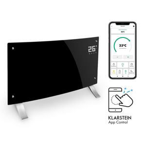 Klarstein Bornholm Curved Smart, konvekční ohřívač, 2000W, ovládání přes aplikaci, černý