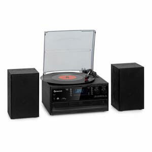 Auna Oakland DAB, retro stereo systém, DAB+/FM, funkce BT, vinyl, CD, kazetový přehrávač