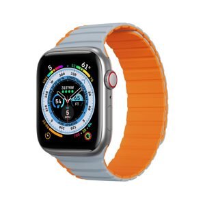 Dux Ducis Magnetický řemínek Apple Watch 1 / 2 / 3 / 4 / 5 / 6 / 7 / 8 / SE / Ultra (42, 44, 45, 49 mm) (verze LD), šedo oranžový