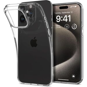 Spigen Liquid Crystal kryt na mobil, iPhone 15 Pro Max, Crystal Clear