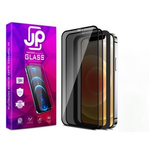 JP Privacy 3D sklo, 2 kusy, s instalačním rámečkem, iPhone 12 Pro, černé