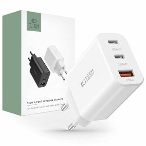 Tech-Protect NC30W 3-portová nabíječka, PD30W/QC3.0, bílá