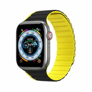 Dux Ducis Magnetický řemínek Apple Watch 1 / 2 / 3 / 4 / 5 / 6 / 7 / 8 / SE / Ultra (42, 44, 45, 49 mm) (verze LD), černo žlutý