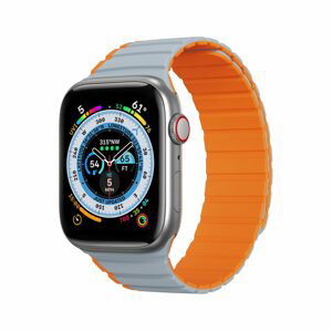 Dux Ducis Magnetický řemínek Apple Watch 1 / 2 / 3 / 4 / 5 / 6 / 7 / 8 / SE / Ultra (38, 40, 41 mm) (verze LD), šedo oranžový