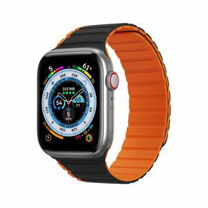 Dux Ducis Magnetický řemínek Apple Watch 1 / 2 / 3 / 4 / 5 / 6 / 7 / 8 / SE / Ultra (38, 40, 41 mm) (verze LD), černo oranžový