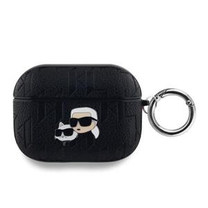 Karl Lagerfeld PU Embossed Karl and Choupette Heads Pouzdro pro AirPods Pro Black