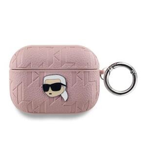 Karl Lagerfeld PU Embossed Karl Head Pouzdro pro AirPods Pro Pink