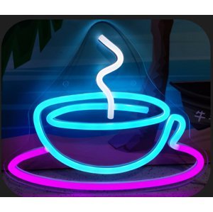 Coffe (Šálek kávy) - Svítící LED neon reklama na zeď visící