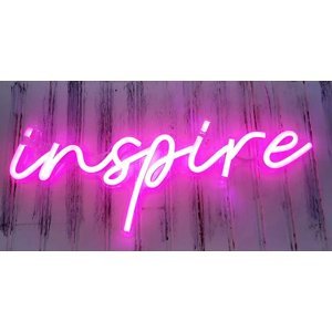 INSPIRE - LED neonový nápis svítící na stěnu visací
