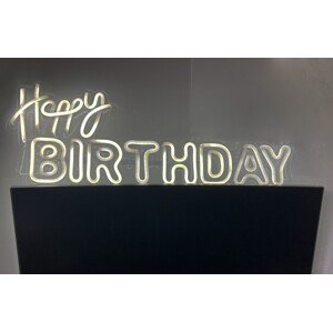 Happy BIRTHDAY - LED nápis svítící Neon na zeď visící