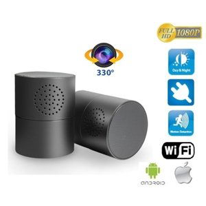 Stereo Bluetooth reproduktor s FULL HD kamerou WIFI a 330 ° otočným objektivem
