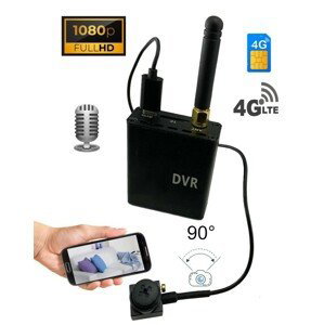Knoflíková kamera FULL HD s 90° úhel + audio - DVR modul LIVE přenos s podporou 4G SIM