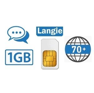LANGIE dobíjecí SIM s 1GB daty pro překlad v 70 zemích světa