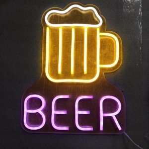 LED informační nápis BEER (Pohár piva)