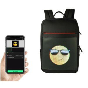 SMART ruksak programovatelný animace či text s LED displejem 24x24cm (ovládání přes mobil)