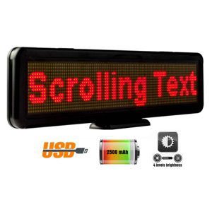 Reklamní LED displej s rolováním textu 30 cm x 11 cm - červený