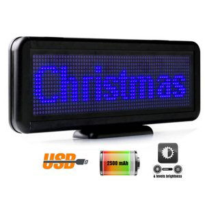 Obchodní LED panel s programováním textu 30 cm x 11 cm - modrý