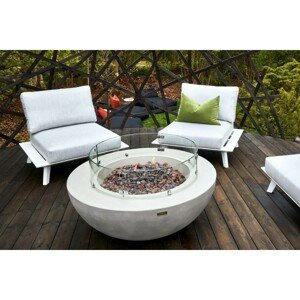 Ohniště do zahrady (vnější) plynové-2v1 Designový kruhový outdoor stůl