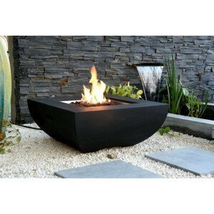 Luxusní přenosné ohniště - plynová ohniska do zahrady (černé, litý beton)