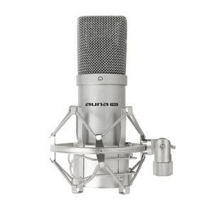 Kondenzátorový mikrofon auna Pro MIC-900S, USB, stříbrný