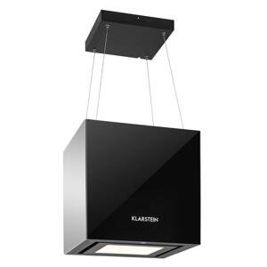 Klarstein Kronleuchter, digestoř, 45 cm, ostrůvková, 600 m3/h, LED, sklo, zrcadlové strany, černá