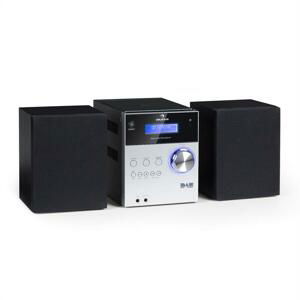 Auna MC-20 DAB micro stereo zařízení, DAB +, bluetooth, dálkové ovládání, stříbrná barva