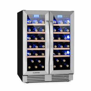 Klarstein Vinovilla Duo42 dvouzónová chladnička na víno, 126 l, 42 lahví, 3 barvy, skleněné dveře