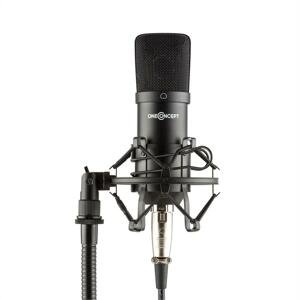 OneConcept MIC-700, studiový mikrofon, o 34 mm, kardioidní, pavouk, ochrana proti větru, XLR, černý