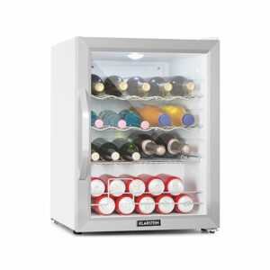Klarstein Beersafe XL Crystal White, lednice, D, 60 l, LED, skleněné dveře, bílá/stříbrná