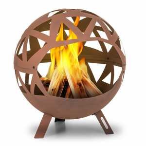 Blumfeldt Colima, ohniště, Ø 66 cm, kulovité, s roštem na dřevěné uhlí a popelníkem, geometrický tvar
