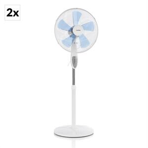 Klarstein Summerjam, 2 x stojanový ventilátor, sada dvou ventilátorů, 50 W, 3 stupně, bílá barva