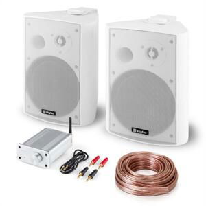 Skytec Bluetooth Play WH, PA HiFi set, dva reproduktory, mini zesilovač s bluetooth, kabel