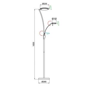 Aluminor Aluminor Kitel 89 stojací lampa LED čtecí světlo