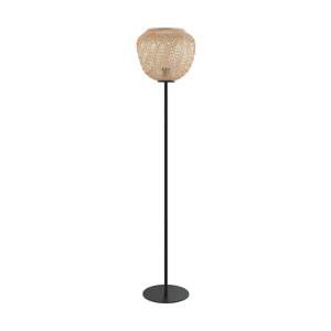 EGLO Stojací lampa Dembleby ze dřeva, přírodní barvy
