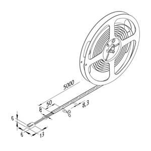 Hera LED pásek Basic-Tape S, IP54, 2 700K, délka 500cm