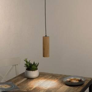 Euluna Jednozdrojové LED závěsné světlo Pipe dubové dřevo