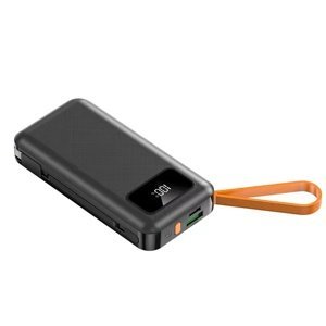 EGA P2 Black - Power banka 10000 mAh s USB-C a Lightning kabely