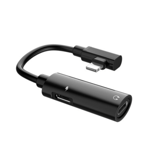 Adaptér HOCO dual pro iPhone Lightning - Nabíjení + Sluchátka Lightning - černý
