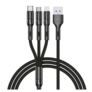 EnviroBest Kabel 3v1 - USB-C + Lightning + MicroUSB - 35W - černý
