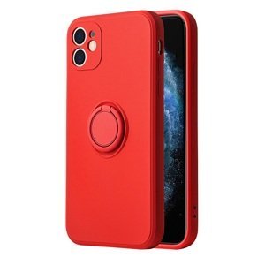 Pouzdro Vennus Silicone Ring s magnetickým úchytem Iphone 12 červené