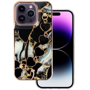 Pouzdro silikon Apple iPhone 14 PRO Deco Chain Loop vzor 1 černé