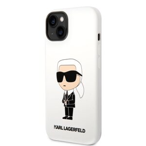 Pouzdro Karl Lagerfeld Liquid Silicone Ikonik NFT iPhone 14 Plus bílé