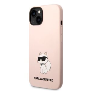 Pouzdro Karl Lagerfeld Liquid Silicone Choupette NFT zadní kryt pro Apple iPhone 14 PLUS Pink