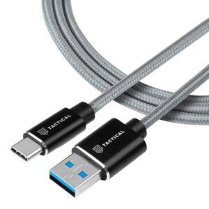 USB dobíjecí kabel Tactical Fast Rope Aramid Cable USB-A/USB-C 0.3m šedý