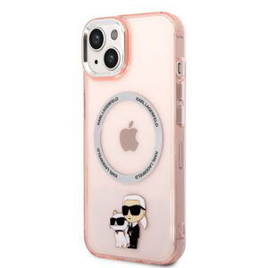 Pouzdro Karl Lagerfeld MagSafe kryt IML Karl and Choupette NFT pro Apple iPhone 14 PLUS Pink