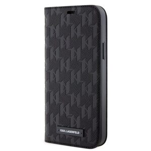 Pouzdro Book Karl Lagerfeld PU Saffiano Monogram pro Apple iPhone 12/12 Pro Black