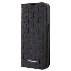 Pouzdro Book Karl Lagerfeld PU Saffiano Monogram pro Apple iPhone 14 PRO MAX Black