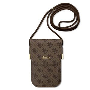 Pouzdro Guess PU 4G Metal Logo Script Phone Bag Brown